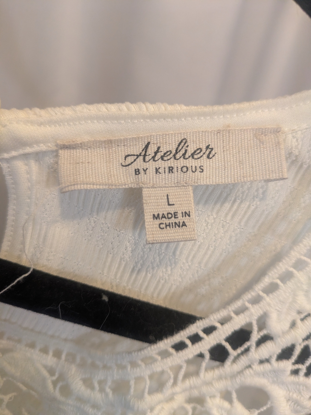 Atelier Cream Lace Yoke Smocked Peplum Tank - Picture 4 of 9